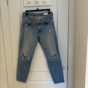 Rag & Bone Blue   Distressed jeans, low cut